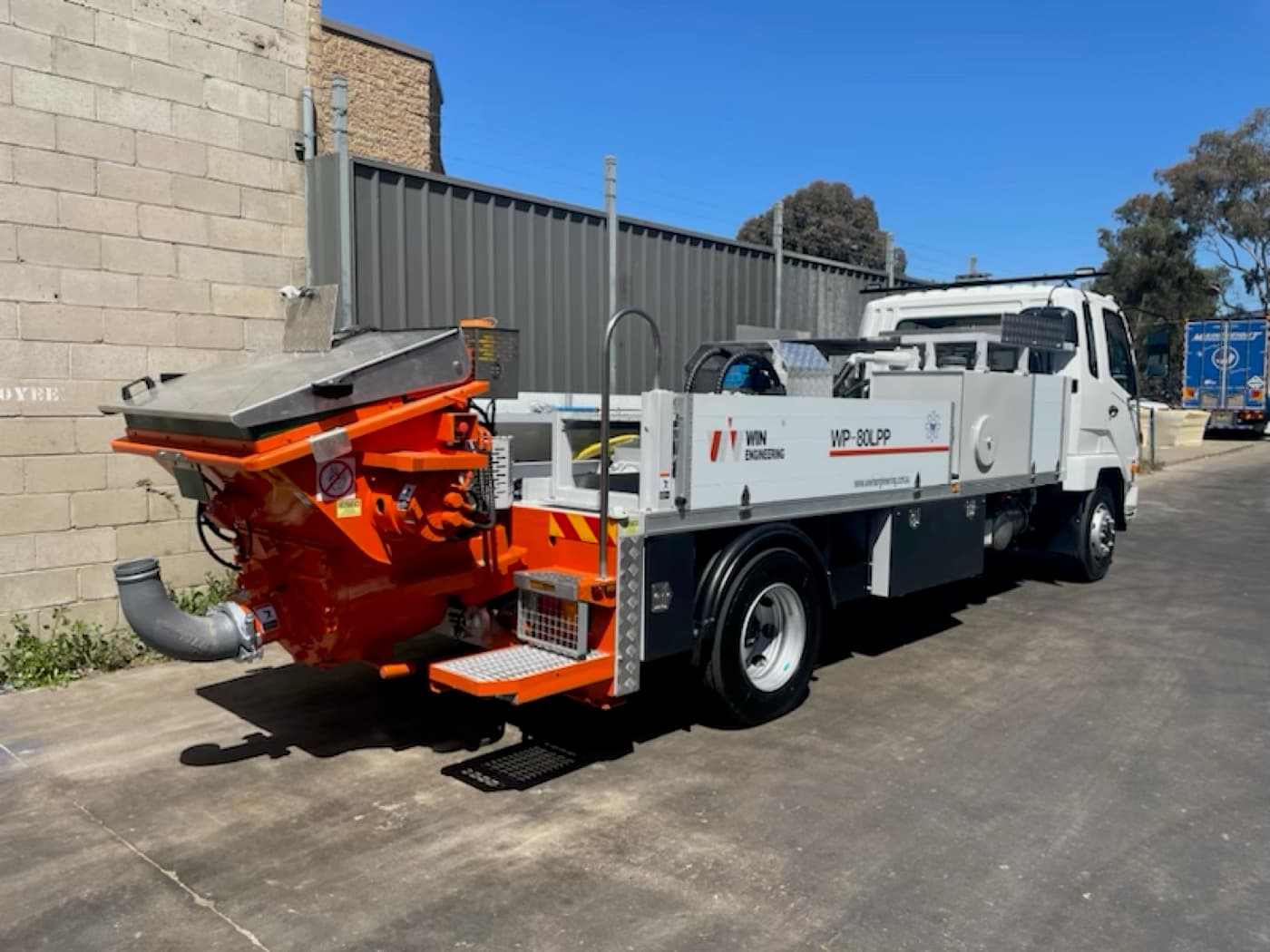 New W Win WP-80 pump on a 2022 Fuso Fighter financed by TMF for Latu Concrete Pumping